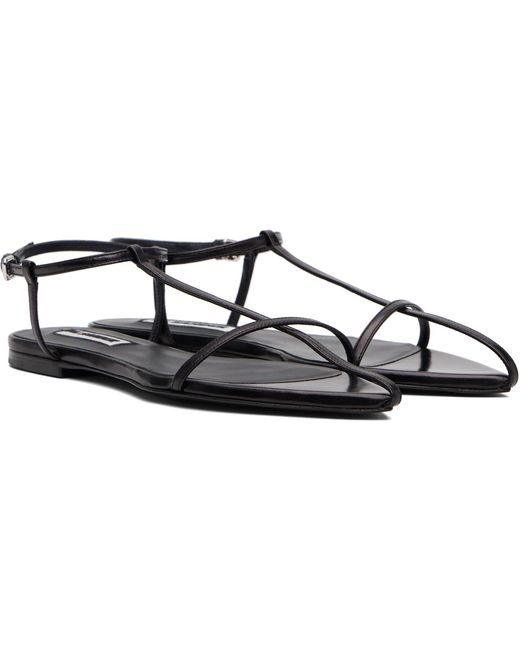 Jil Sander Black Cage Flat Sandals