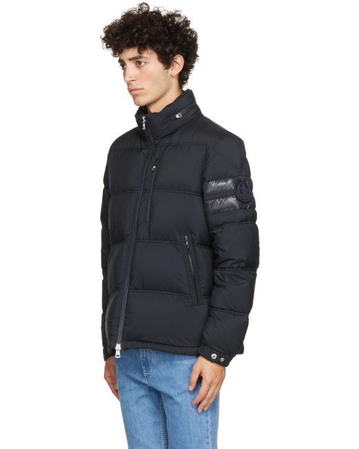 メンズ Moncler ネイビー Delaume ダウン ジャケット Black