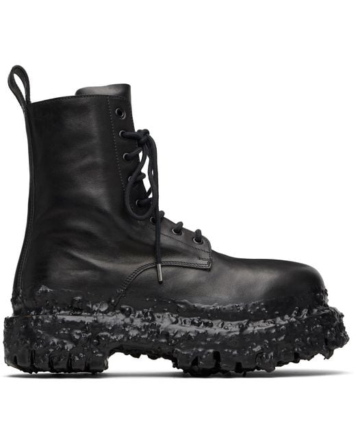 A Diciannoveventitre Black Octa Combat Boots for men