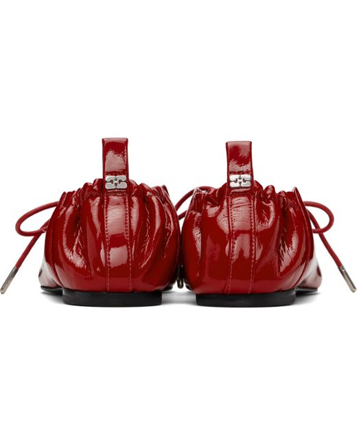 【関税込み】GANNI レッド シューレース バレエシューズ Ganni レッド シューレース バレエシューズ レッド | Lyst