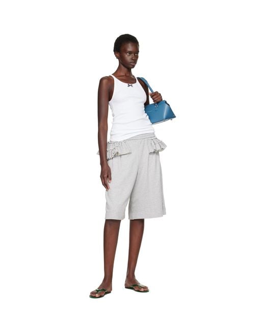 HOMMEGIRLS White Ribbed Tank Top
