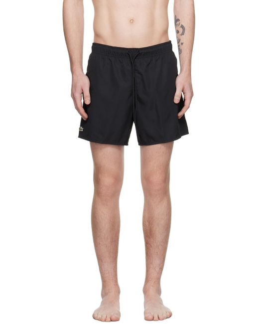Lacoste Black Drawstring Swim Shorts for men