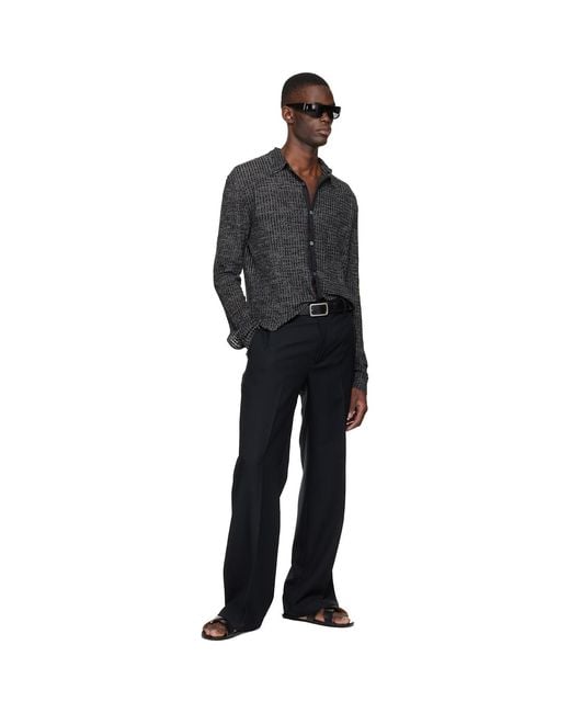 Stockholm Surfboard Club Black Tailored Bootcut Trousers for men