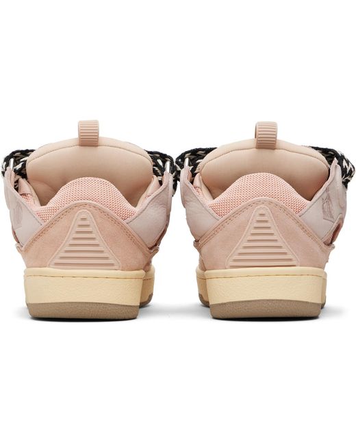 Lanvin Black Leather Curb Sneakers