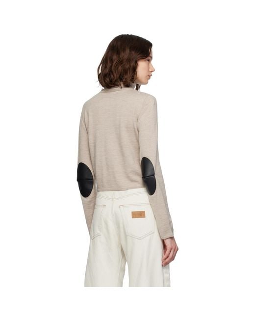 MM6 by Maison Margiela Natural Taupe Knitted Turtleneck