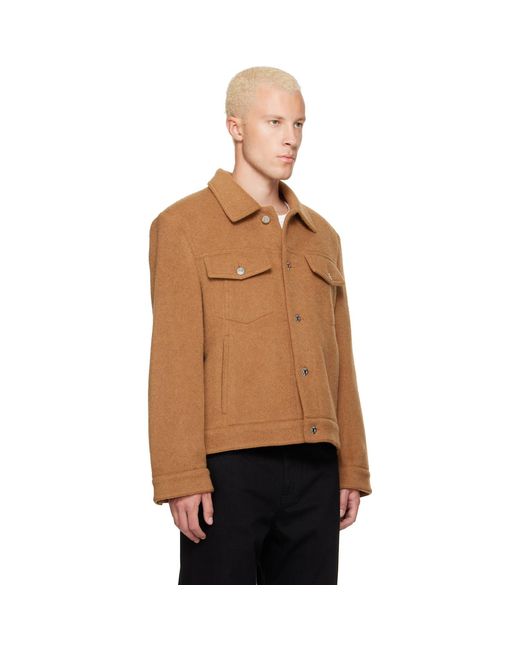 Helmut Lang Brown Tan Wool Trucker Jacket for men