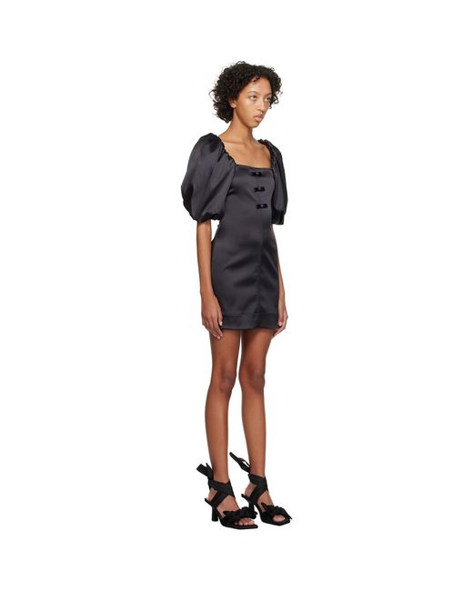 Ganni Black Bow Minidress