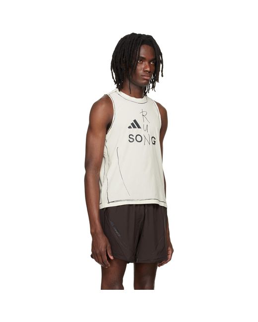 Song For The Mute Black Off- Adidas Originals Edition Adirun01 Running Tank Top for men