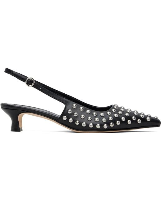 Aeyde Black Catrina Studded Slingback Heels