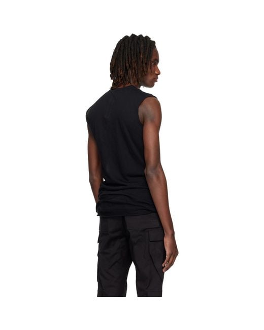 Rick Owens Black Temple Basic Sl Tank Top for men