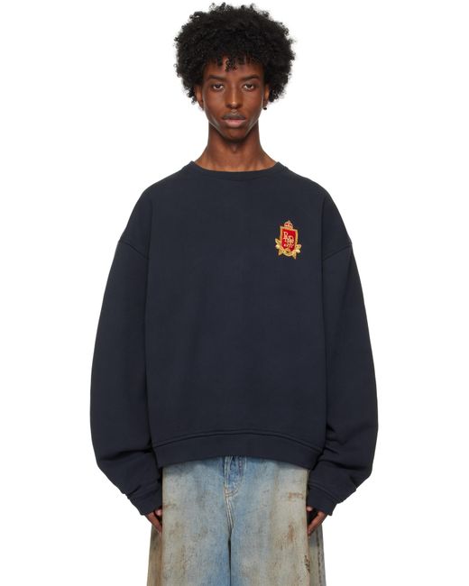 Rhude Blue '' Crest Crewneck Sweatshirt for men