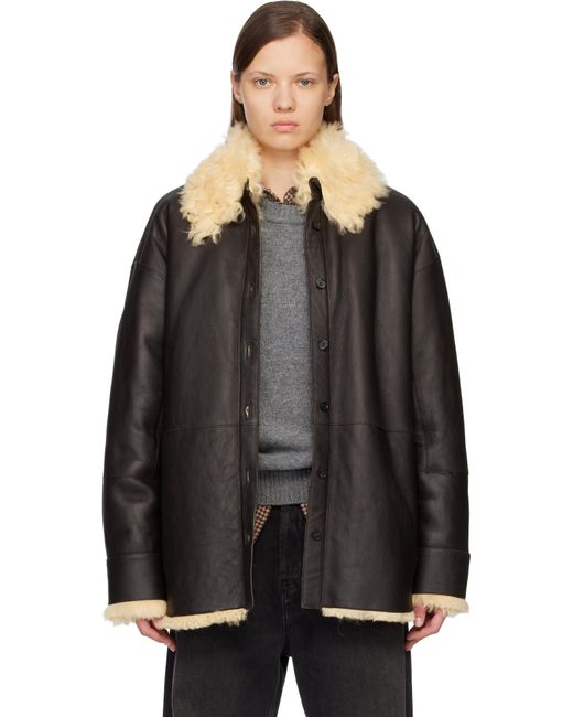 Acne Black Shearling Shirt Jacket