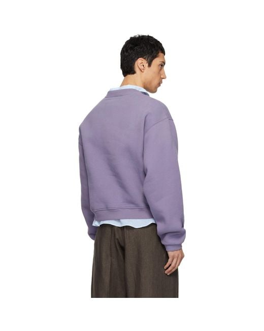 ERL Purple Script Crewneck Sweater for men