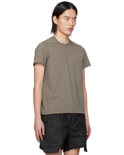 T-shirt gris à couture horizontale aux épaules Rick Owens pour homme en coloris Black