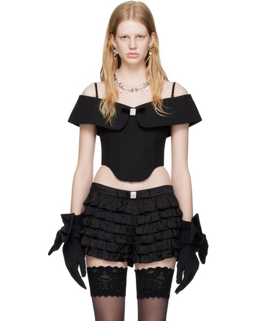 ShuShu/Tong Black Off-the-shoulder Corset