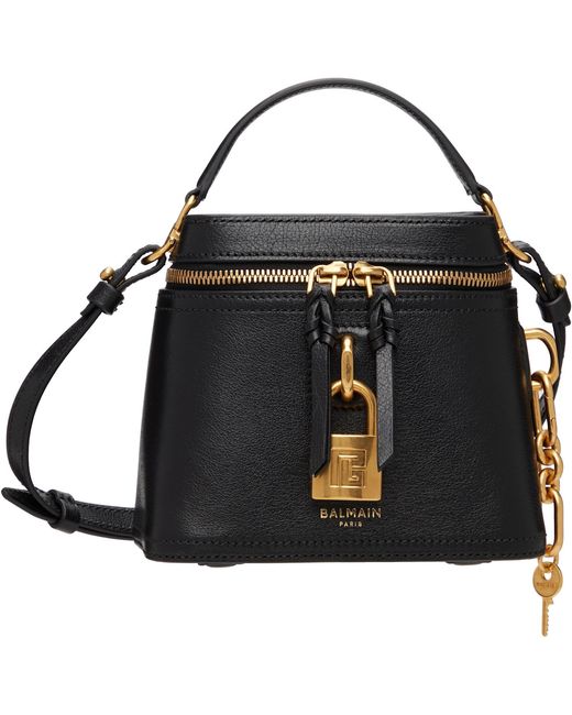 Balmain Black Pulse Vanity Leather Bag