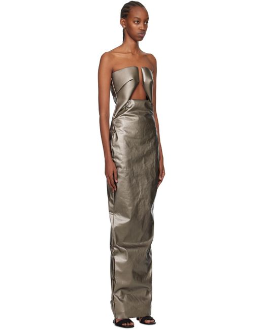 【関税＆送料込み】Rick Owens Prong Long Denim Dress Rick Owens Abito Prong Strapless Gradient Denim Gown | Nordstrom