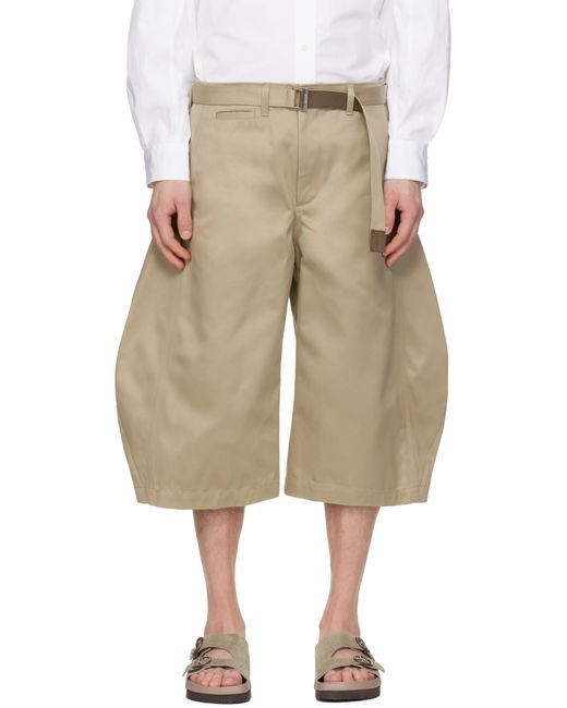 Sacai メンズ ナチュラル ベージュ Cotton チノパンツ
