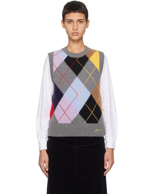 Ganni グレー Harlequin ベスト Multicolor