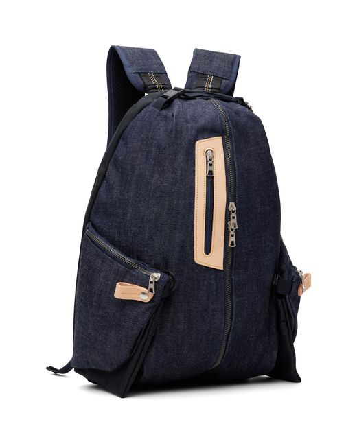 Master Piece Blue Fullcount Edition Collaboration Series Denim Backpack for men