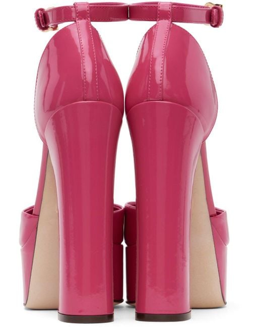 Dolce & Gabbana Pink Polished Platform Heels Lyst