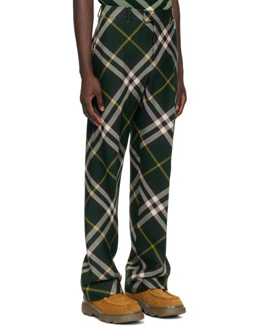 Pantalon vert a carreaux Burberry pour homme en coloris Noir Lyst