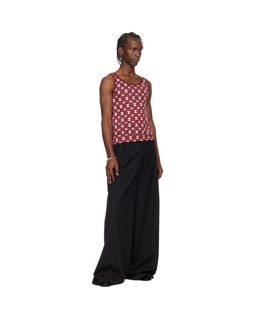 Dries Van Noten Red Off- & Jacquard Tank Top for men