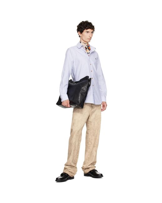 Vivienne Westwood Blue Hearts & Orbs Twilly Skinny Scarf for men