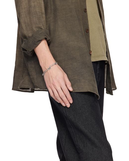 Emanuele Bicocchi Black Rose & Skull Bracelet for men