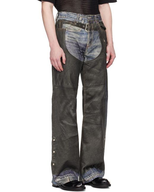 Acne Black Printed Trousers for men