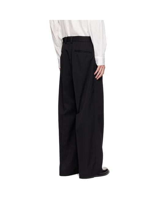 Ssstein Black Long Wide Trousers for men