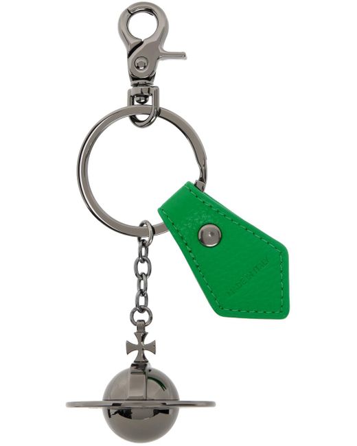 Porte-clés gris acier et vert à orbe Vivienne Westwood pour homme en coloris Green