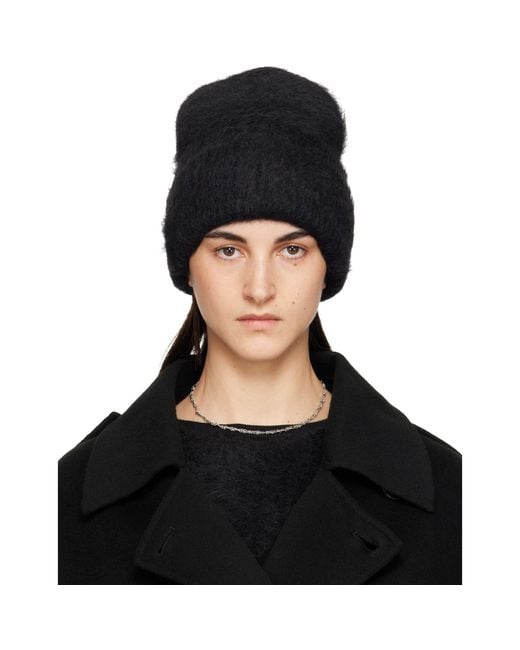 Totême  Black Alpaca Knit Beanie