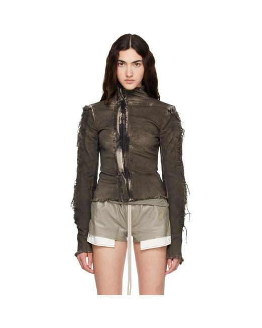 Rick Owens Brown Tower Gary Denim Jacket