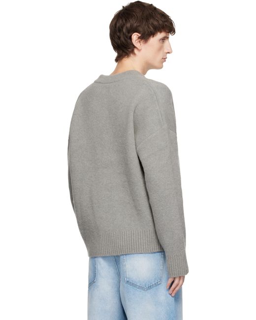 AMI Gray Alpaca Ami De Coeur Cardigan for men