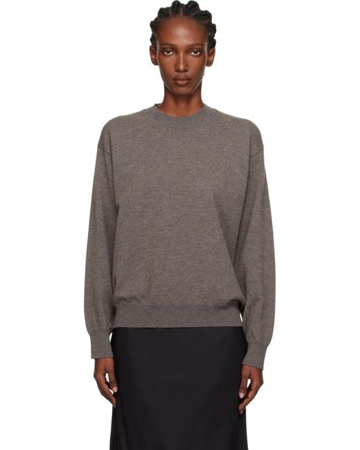 Rohe Black Crew-Neck Open Armhole Sweater