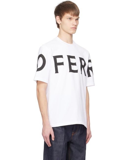 Ferragamo Black White Printed T-shirt for men