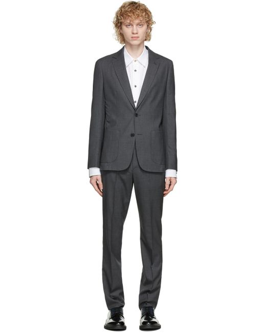 Paul Smith Gray Wool Washable Suit for men