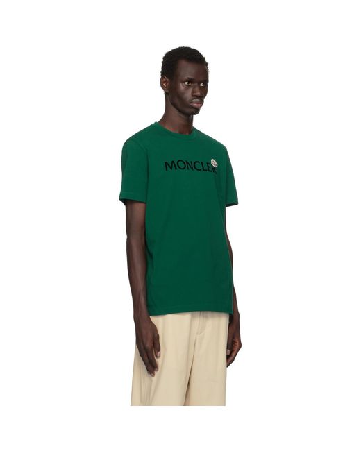 Moncler Green Organic Cotton Logo T-Shirt for men