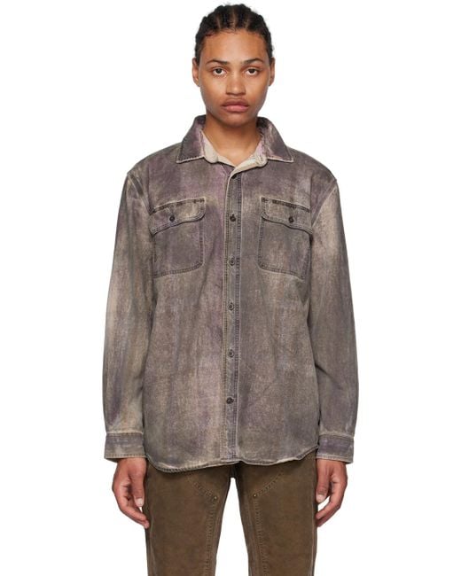 NOTSONORMAL Brown Taupe Sprayed Shirt for men
