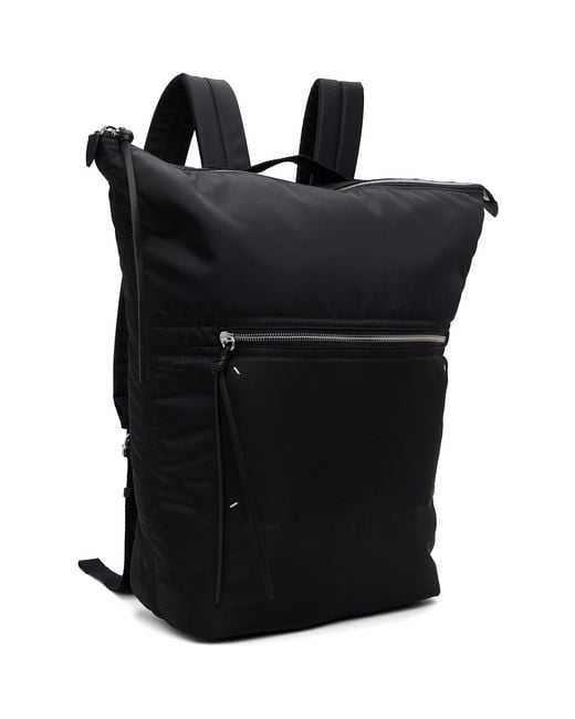 Maison Margiela Black Zip Backpack for men