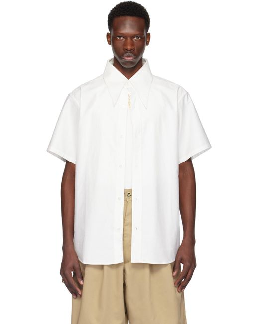 Willy Chavarria White Point Collar Shirt for men
