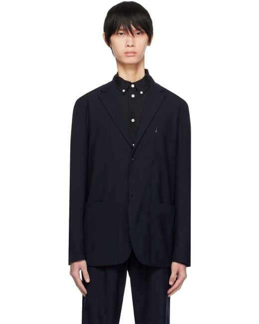 Norse Projects Black Navy Emil Blazer for men