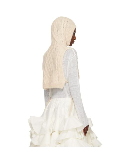 Tao Comme Des Garçons Natural Off- Hooded Wool Vest