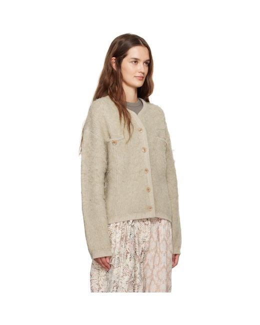 OPEN YY Natural Shaggy Cardigan