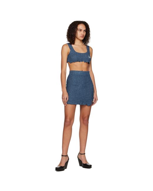 Yuzefi Blue Cropped Tank Top