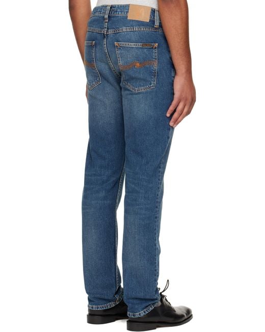 Nudie Jeans Blue Solid Ollie Jeans for men