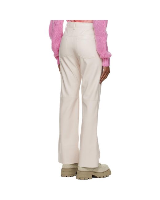 MSGM White High-Waist Flared Pants