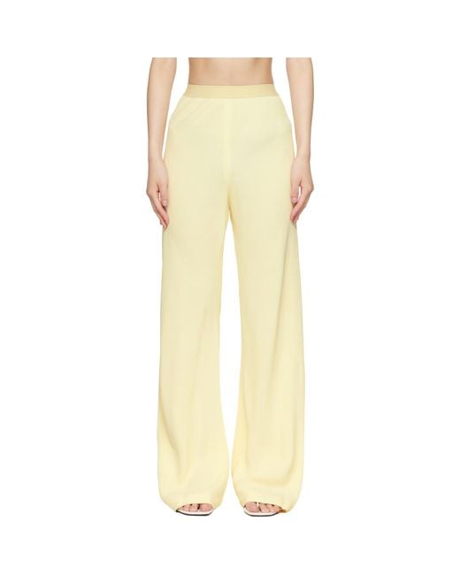 Wardrobe NYC Yellow Crepe Bias-Cut Trousers