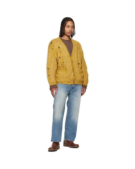 R13 Metallic Distressed Oversized Cardigan for men